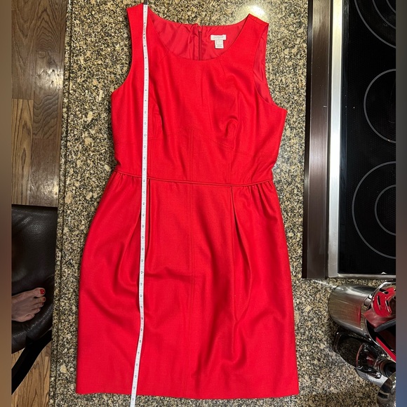 J.CREW Pleated Wool Flannel Shift Sheath Dress Red - Picture 4 of 5